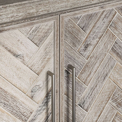 Jofran - Gramercy Mid-Century Modern Chevron Four Door 79in Accent Cabinet - Grey Wash - 2156-79 view 9