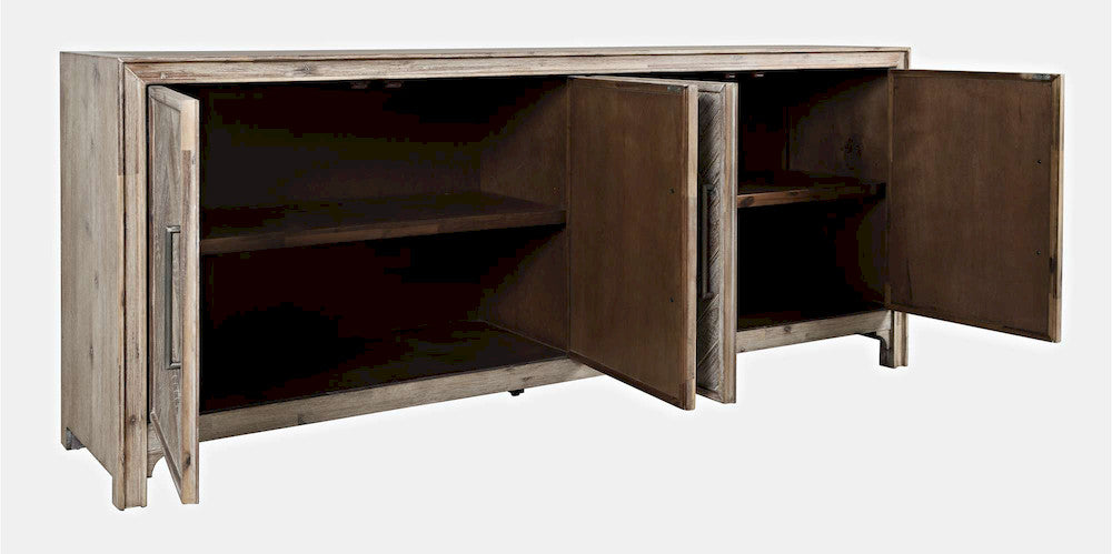 Jofran - Gramercy Mid-Century Modern Chevron Four Door 79in Accent Cabinet - Grey Wash - 2156-79 view 10