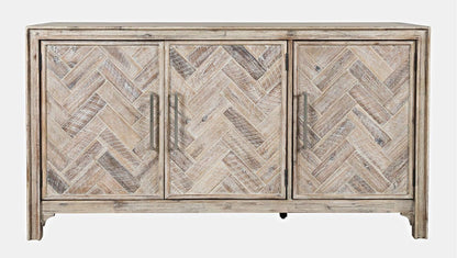 Jofran - Gramercy Mid-Century Modern Chevron Three Door 60in Accent Cabinet, Grey Wash - 2156-60 view 1