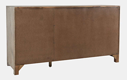 Jofran - Gramercy Mid-Century Modern Chevron Three Door 60in Accent Cabinet, Grey Wash - 2156-60 view 4