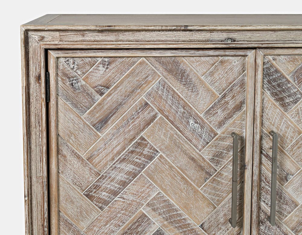 Jofran - Gramercy Mid-Century Modern Chevron Three Door 60in Accent Cabinet, Grey Wash - 2156-60 view 6