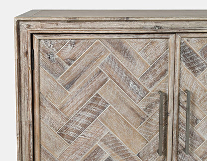 Jofran - Gramercy Mid-Century Modern Chevron Three Door 60in Accent Cabinet, Grey Wash - 2156-60 view 6