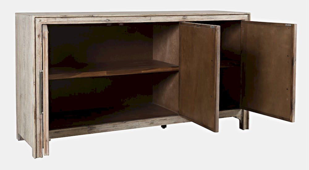Jofran - Gramercy Mid-Century Modern Chevron Three Door 60in Accent Cabinet, Grey Wash - 2156-60 view 8