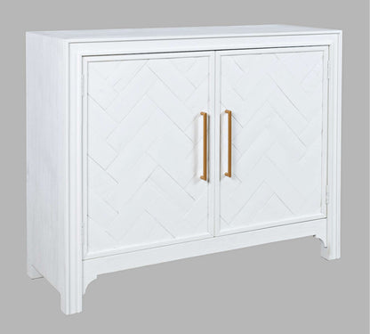Jofran - Gramercy Mid-Century Modern Chevron Two Door Accent Chest - Blanc White - 2056-40 view 2