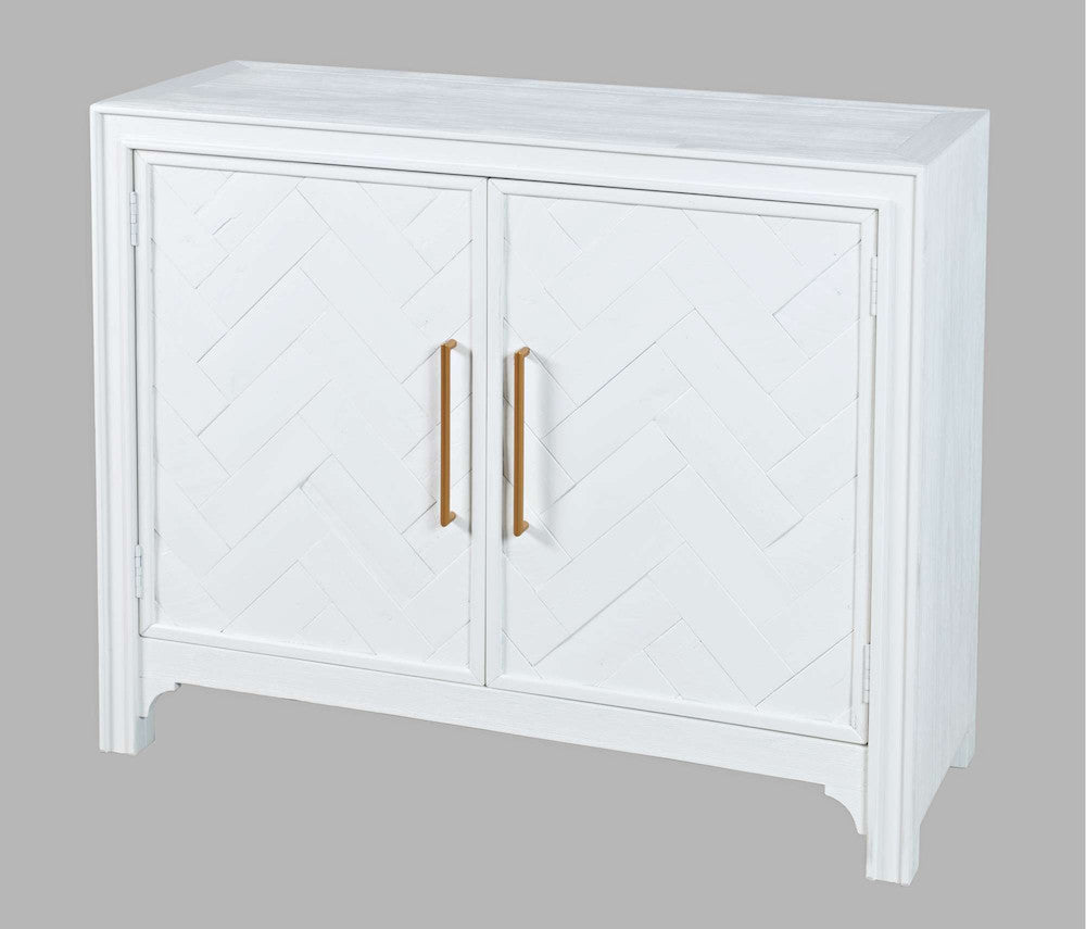 Jofran - Gramercy Mid-Century Modern Chevron Two Door Accent Chest - Blanc White - 2056-40 view 3