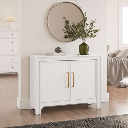 Jofran - Gramercy Mid-Century Modern Chevron Two Door Accent Chest - Blanc White - 2056-40 view 8