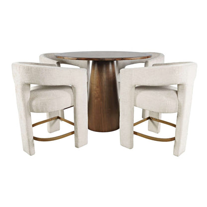 Jofran - Gwen Luxury Mid-Century Modern Five Piece Counter Height Dining Set with Upholstered Barstools - 2271-NSHW-4GWNSNAT view 1