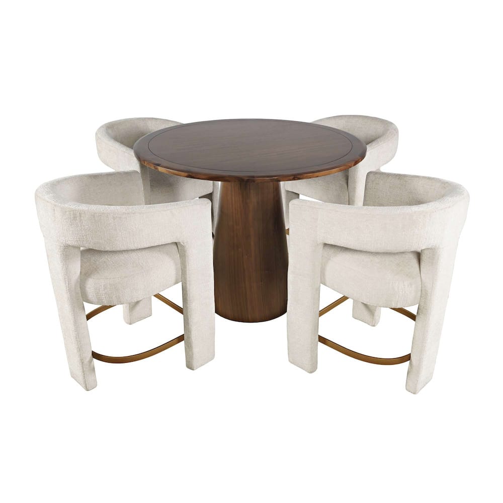Jofran - Gwen Luxury Mid-Century Modern Five Piece Counter Height Dining Set with Upholstered Barstools - 2271-NSHW-4GWNSNAT view 2