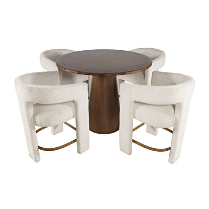 Jofran - Gwen Luxury Mid-Century Modern Five Piece Counter Height Dining Set with Upholstered Barstools - 2271-NSHW-4GWNSNAT view 2