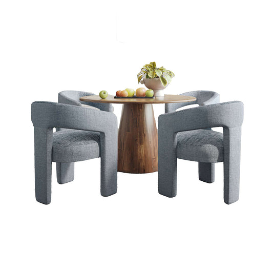 Jofran - Gwen Luxury Mid-Century Modern Five Piece Dining Set with Upholstered Chairs, Blue - 2271-NASHD-4BLU view 1