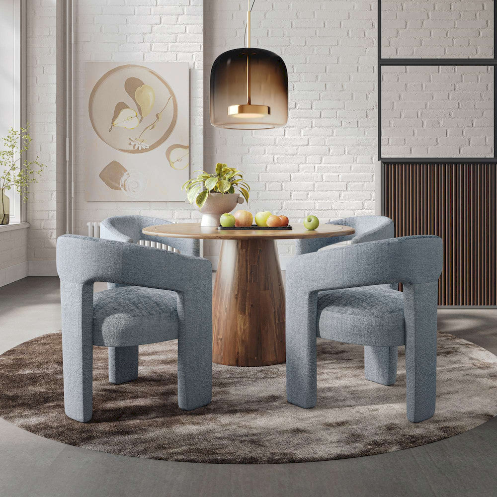 Jofran - Gwen Luxury Mid-Century Modern Five Piece Dining Set with Upholstered Chairs, Blue - 2271-NASHD-4BLU view 12
