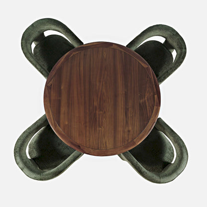 Jofran - Gwen Luxury Mid-Century Modern Five Piece Dining Set with Upholstered Chairs, Forest - 2271-NASHD-4FOR view 10