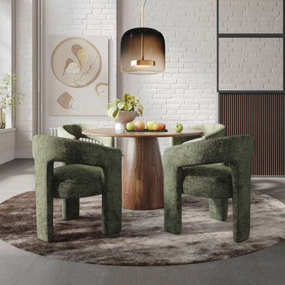 Jofran - Gwen Luxury Mid-Century Modern Five Piece Dining Set with Upholstered Chairs, Forest - 2271-NASHD-4FOR view 11