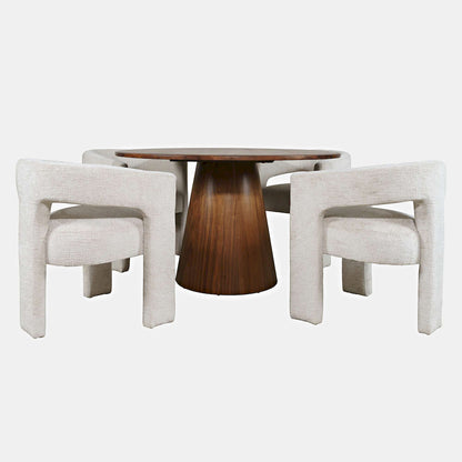 Jofran - Gwen Luxury Mid-Century Modern Five Piece Dining Set with Upholstered Chairs, Natural - 2271-NASHD-4NAT view 1