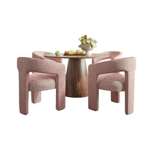 Jofran - Gwen Luxury Mid-Century Modern Five Piece Dining Set with Upholstered Chairs, Pink - 2271-NASHD-4PNK view 1
