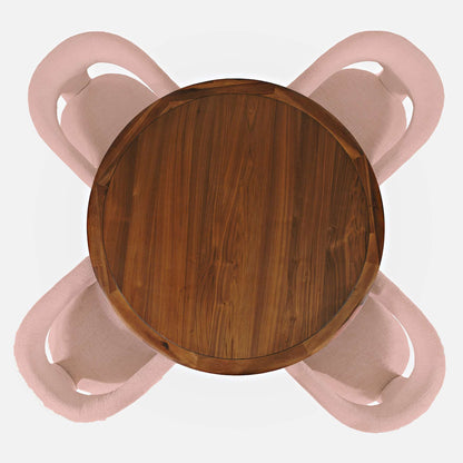 Jofran - Gwen Luxury Mid-Century Modern Five Piece Dining Set with Upholstered Chairs, Pink - 2271-NASHD-4PNK view 11