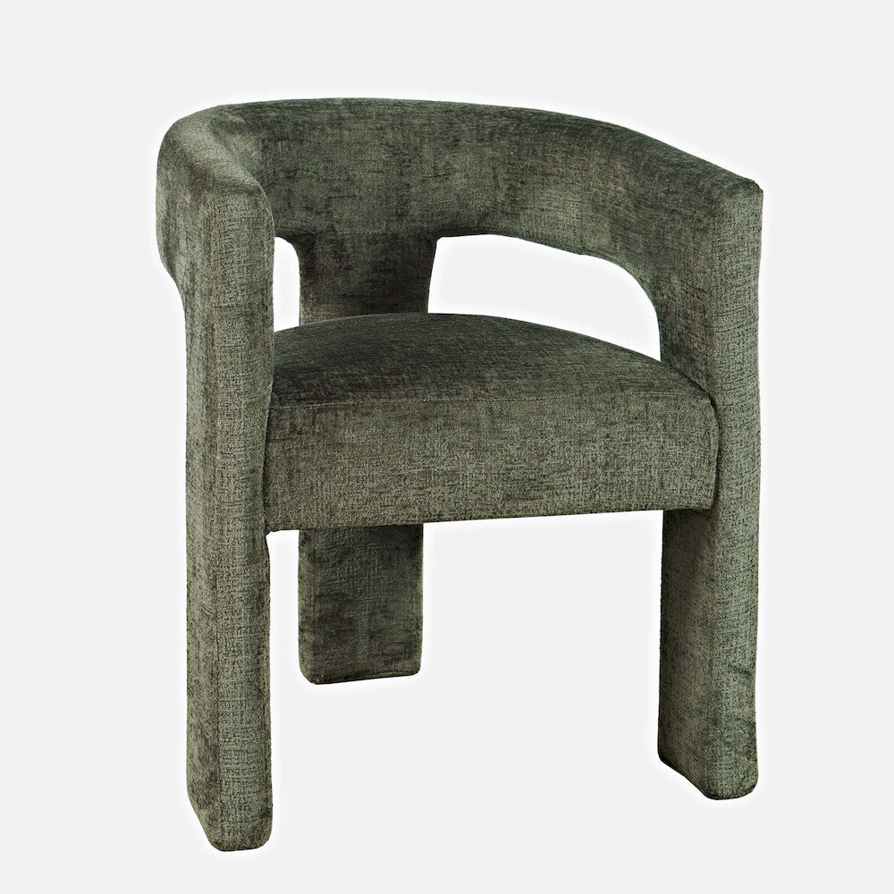 Jofran - Gwen Modern Luxury Jacquard Fabric Upholstered Sculpture Armchair, Forest - 2271-GWENCHFOR view 2