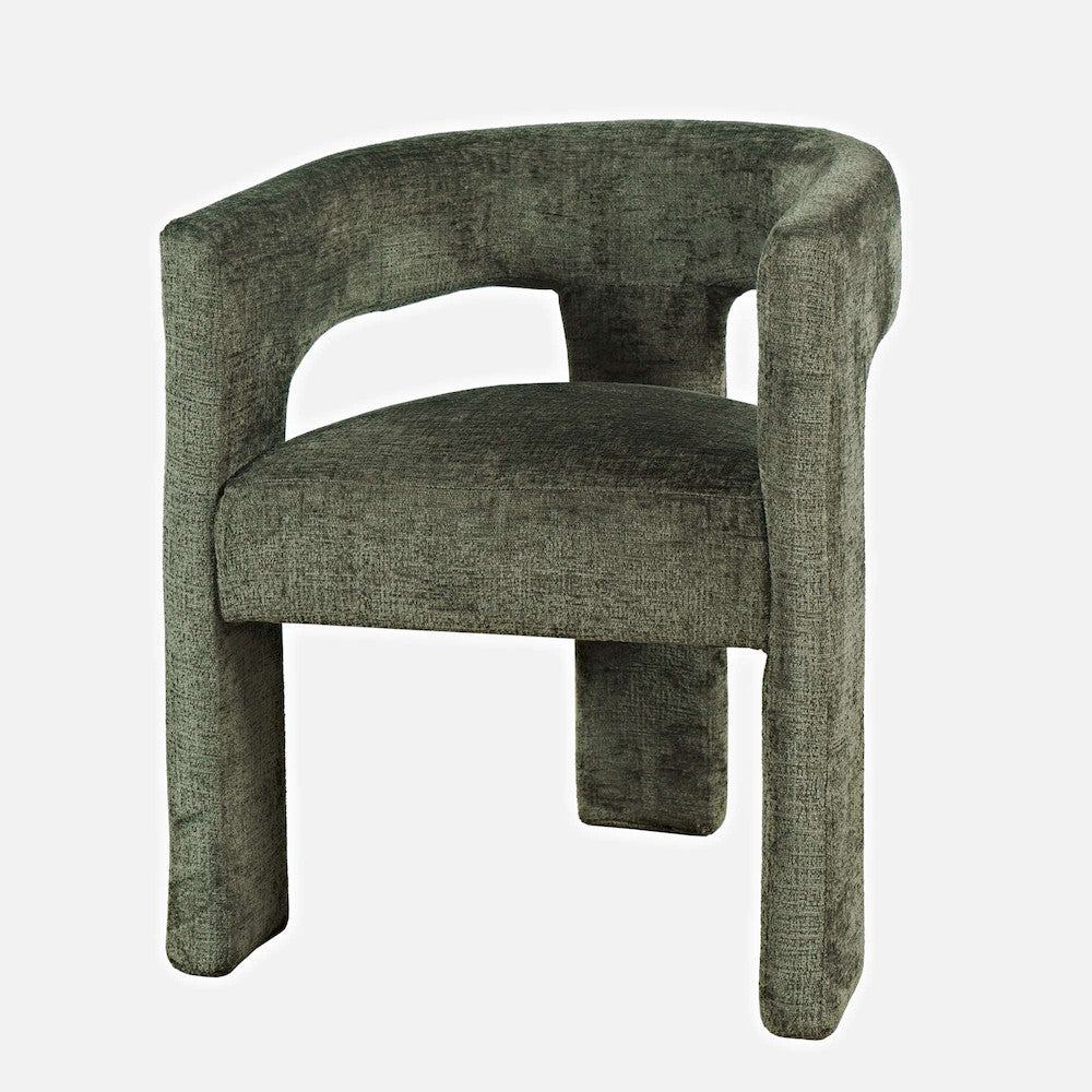 Jofran - Gwen Modern Luxury Jacquard Fabric Upholstered Sculpture Armchair, Forest - 2271-GWENCHFOR view 3
