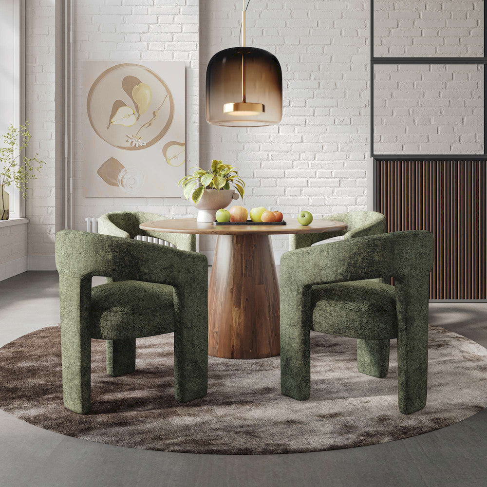 Jofran - Gwen Modern Luxury Jacquard Fabric Upholstered Sculpture Armchair, Forest - 2271-GWENCHFOR view 5