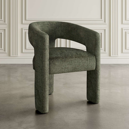 Jofran - Gwen Modern Luxury Jacquard Fabric Upholstered Sculpture Armchair, Forest - 2271-GWENCHFOR view 7