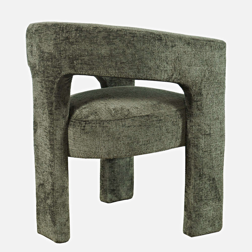 Jofran - Gwen Modern Luxury Jacquard Fabric Upholstered Sculpture Armchair, Forest - 2271-GWENCHFOR view 9