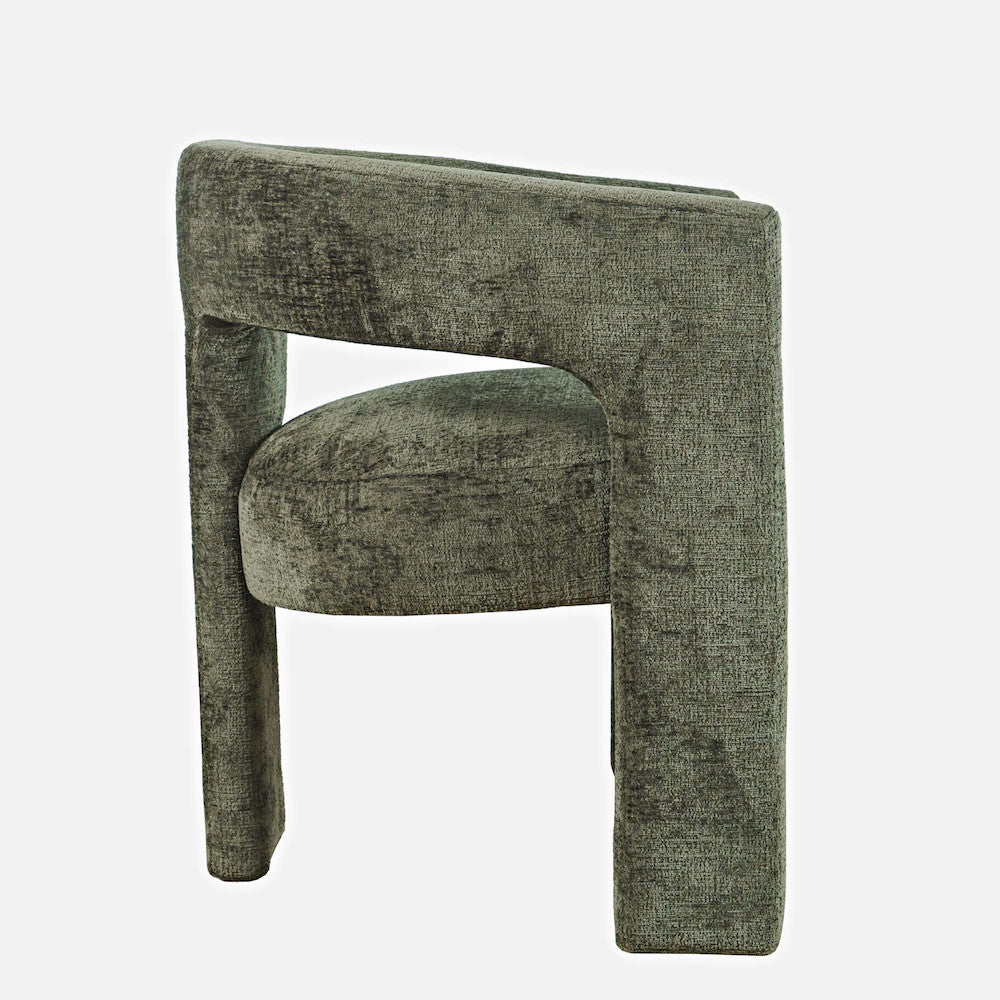 Jofran - Gwen Modern Luxury Jacquard Fabric Upholstered Sculpture Armchair, Forest - 2271-GWENCHFOR view 10
