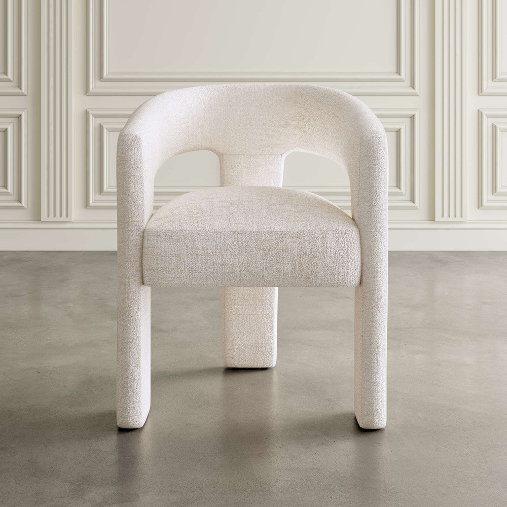 Jofran - Gwen Modern Luxury Jacquard Fabric Upholstered Sculpture Armchair, Natural - 2271-GWENCHNAT view 4