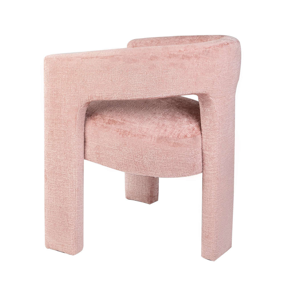 Jofran - Gwen Modern Luxury Jacquard Fabric Upholstered Sculpture Armchair, Pink - 2271-GWENCHPNK view 3