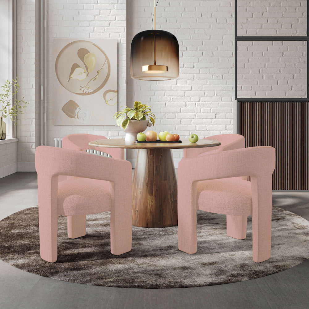 Jofran - Gwen Modern Luxury Jacquard Fabric Upholstered Sculpture Armchair, Pink - 2271-GWENCHPNK view 6