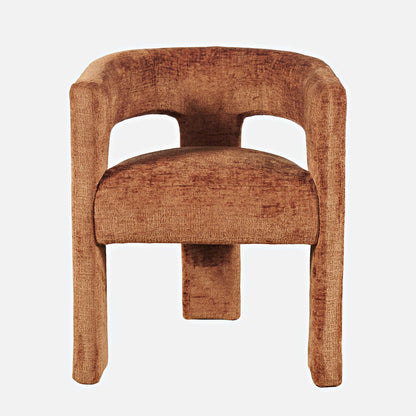Jofran - Gwen Modern Luxury Jacquard Fabric Upholstered Sculpture Armchair, Rust - 2271-GWENCHRST view 1