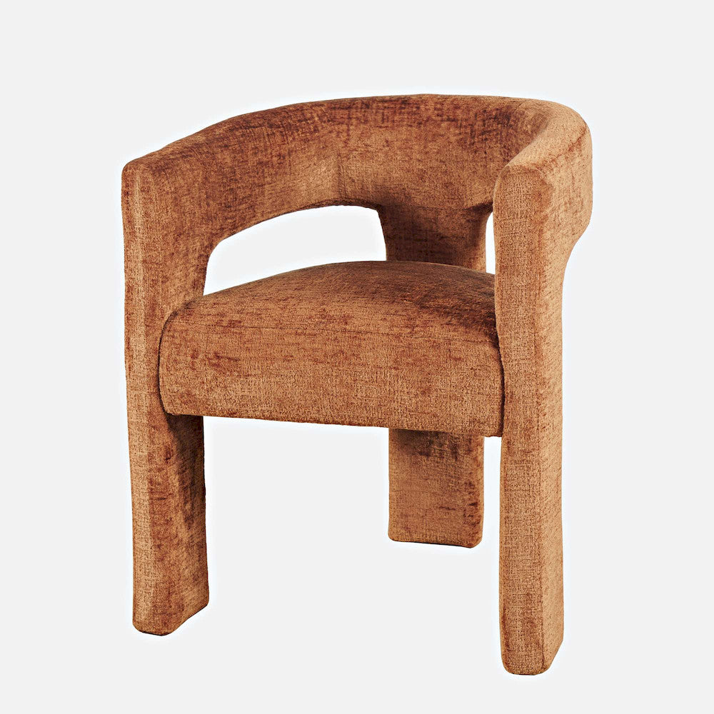 Jofran - Gwen Modern Luxury Jacquard Fabric Upholstered Sculpture Armchair, Rust - 2271-GWENCHRST view 3