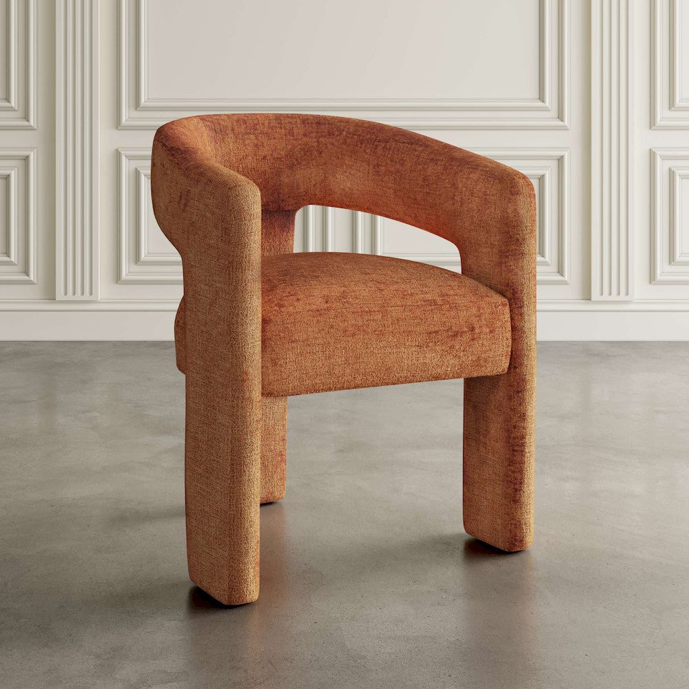 Jofran - Gwen Modern Luxury Jacquard Fabric Upholstered Sculpture Armchair, Rust - 2271-GWENCHRST view 7