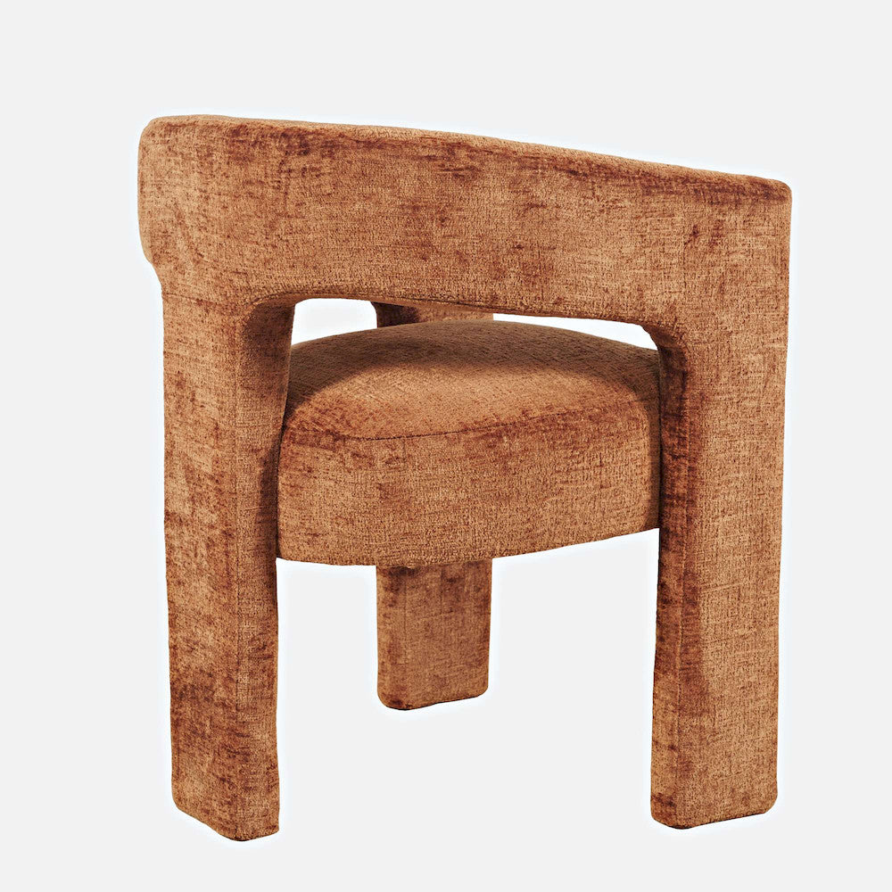Jofran - Gwen Modern Luxury Jacquard Fabric Upholstered Sculpture Armchair, Rust - 2271-GWENCHRST view 9