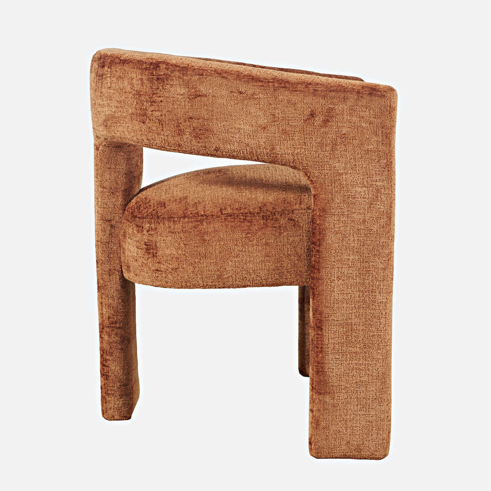 Jofran - Gwen Modern Luxury Jacquard Fabric Upholstered Sculpture Armchair, Rust - 2271-GWENCHRST view 10