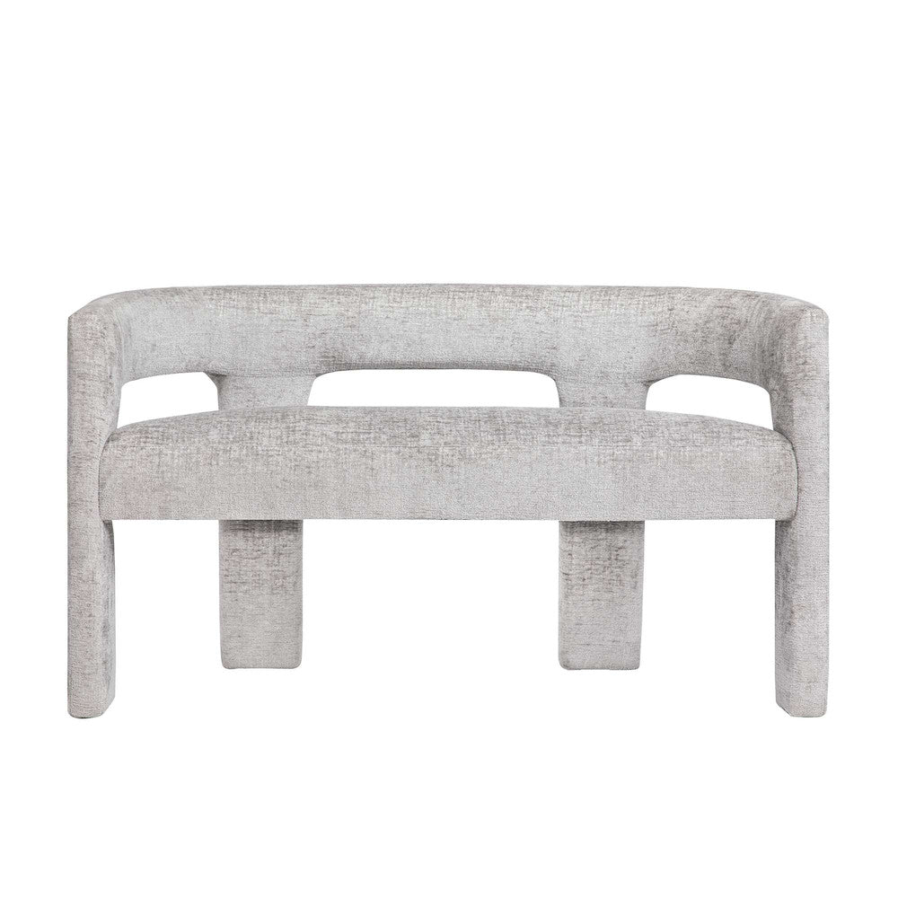 Jofran - Gwen Modern Luxury Jacquard Fabric Upholstered Sculpture Bench, Grey - 2271-GWENBNGRY view 1