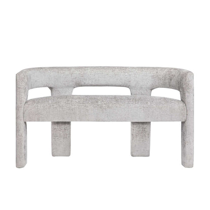 Jofran - Gwen Modern Luxury Jacquard Fabric Upholstered Sculpture Bench, Grey - 2271-GWENBNGRY view 1