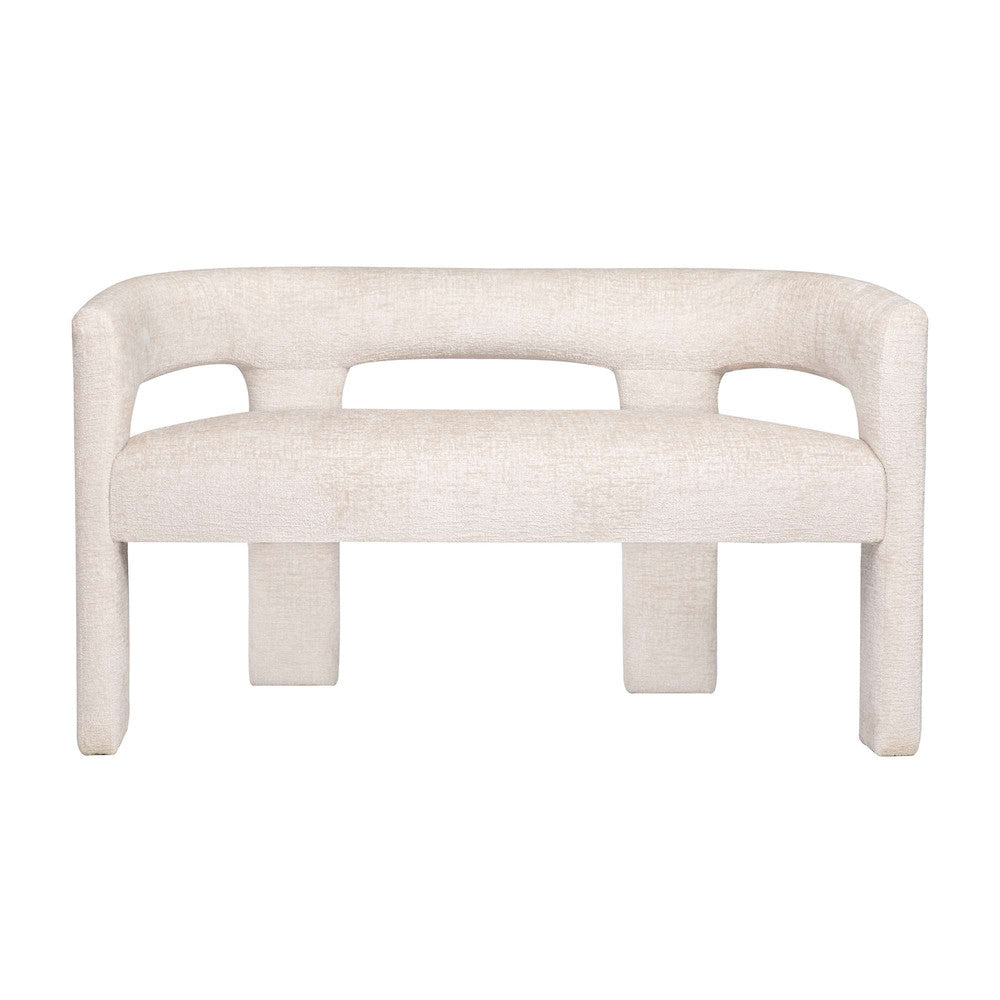 Jofran - Gwen Modern Luxury Jacquard Fabric Upholstered Sculpture Bench, Natural - 2271-GWENBNNAT view 1