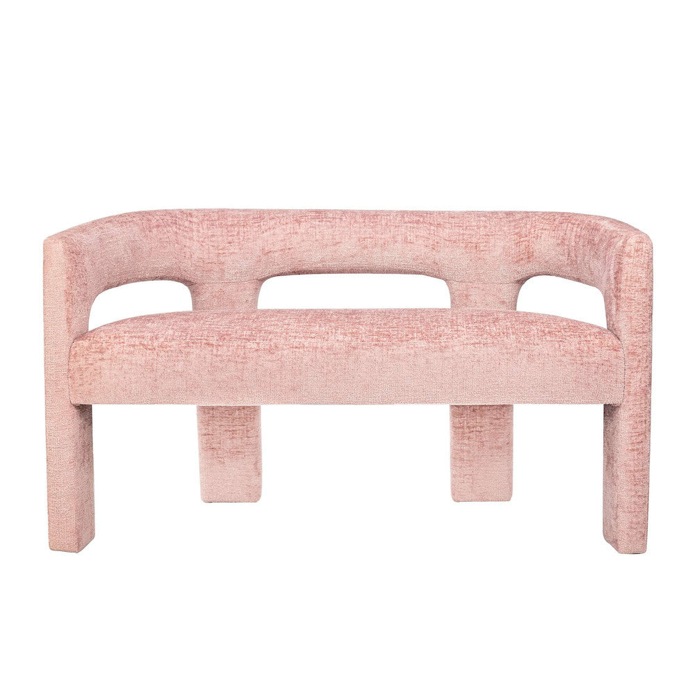 Jofran - Gwen Modern Luxury Jacquard Fabric Upholstered Sculpture Bench, Pink - 2271-GWENBNPNK view 1