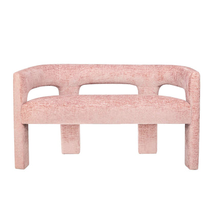 Jofran - Gwen Modern Luxury Jacquard Fabric Upholstered Sculpture Bench, Pink - 2271-GWENBNPNK view 1