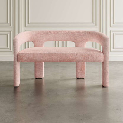 Jofran - Gwen Modern Luxury Jacquard Fabric Upholstered Sculpture Bench, Pink - 2271-GWENBNPNK view 4
