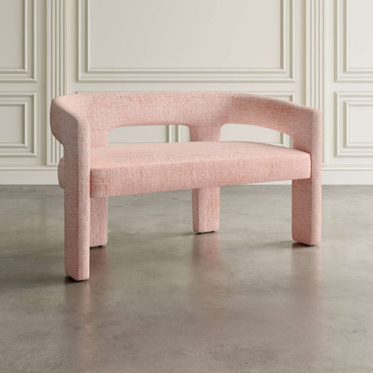 Jofran - Gwen Modern Luxury Jacquard Fabric Upholstered Sculpture Bench, Pink - 2271-GWENBNPNK view 5