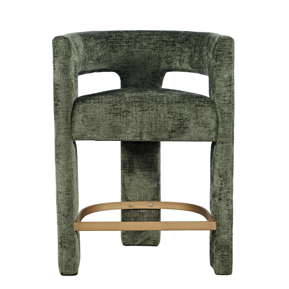 Jofran - Gwen Modern Luxury Jacquard Fabric Upholstered Sculpture Counter Stool - 2271-GWENSTFOR view 1