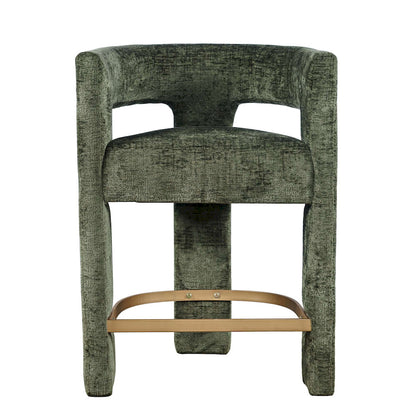 Jofran - Gwen Modern Luxury Jacquard Fabric Upholstered Sculpture Counter Stool - 2271-GWENSTFOR view 1