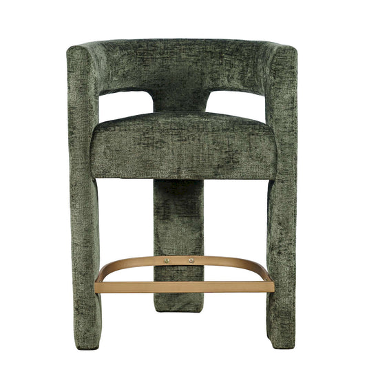 Jofran - Gwen Modern Luxury Jacquard Fabric Upholstered Sculpture Counter Stool - 2271-GWENSTFOR view 1