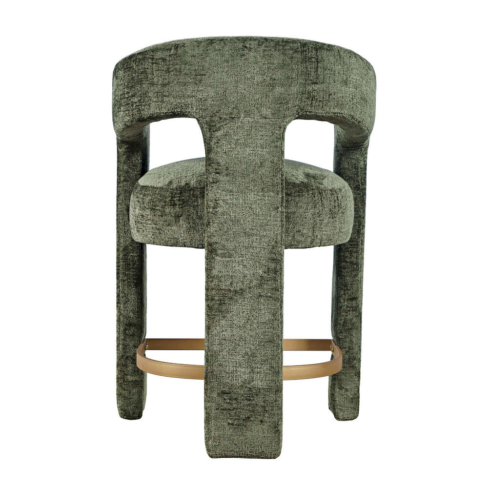Jofran - Gwen Modern Luxury Jacquard Fabric Upholstered Sculpture Counter Stool - 2271-GWENSTFOR view 3