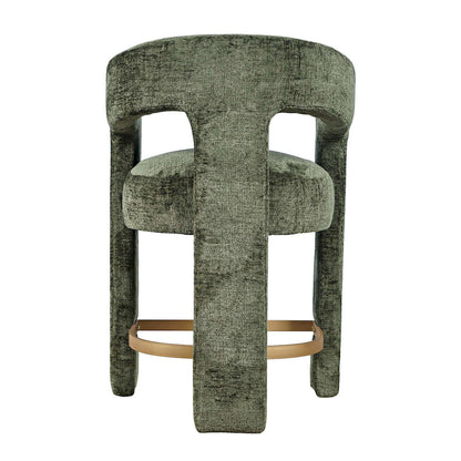 Jofran - Gwen Modern Luxury Jacquard Fabric Upholstered Sculpture Counter Stool - 2271-GWENSTFOR view 3