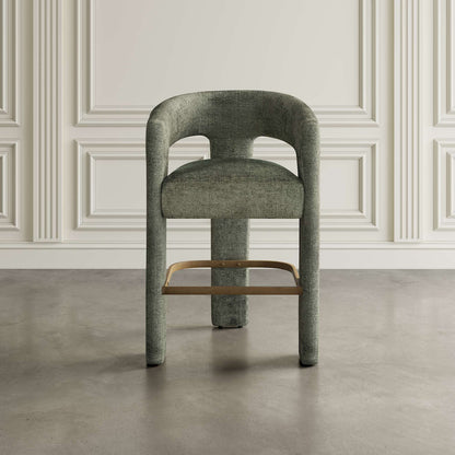 Jofran - Gwen Modern Luxury Jacquard Fabric Upholstered Sculpture Counter Stool - 2271-GWENSTFOR view 5