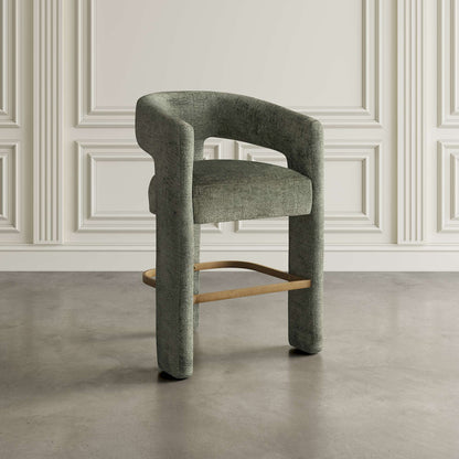 Jofran - Gwen Modern Luxury Jacquard Fabric Upholstered Sculpture Counter Stool - 2271-GWENSTFOR view 6