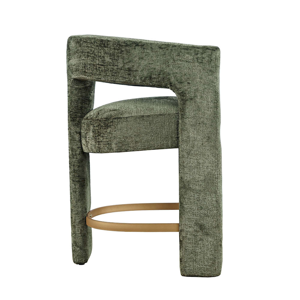 Jofran - Gwen Modern Luxury Jacquard Fabric Upholstered Sculpture Counter Stool - 2271-GWENSTFOR view 8
