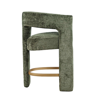 Jofran - Gwen Modern Luxury Jacquard Fabric Upholstered Sculpture Counter Stool - 2271-GWENSTFOR view 8
